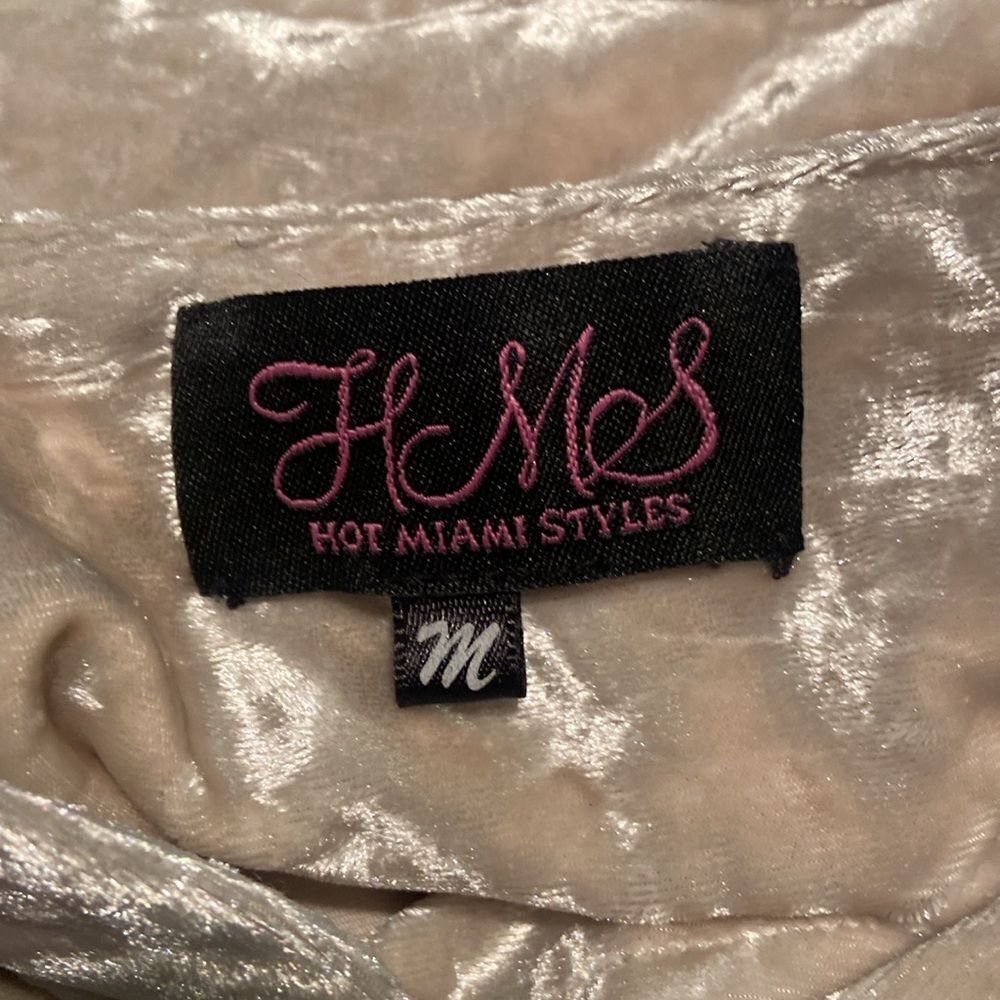 Hot Miami Styles Velvet Dresss Sexy ladies size M Cream - Picture 7 of 9
